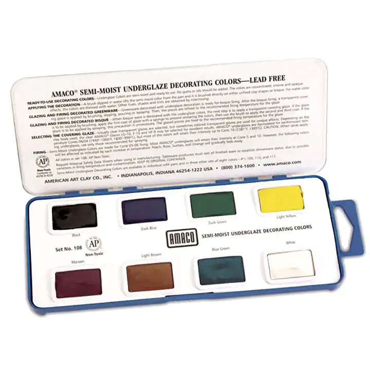 Amaco Semi Moist Underglaze Set No.108
