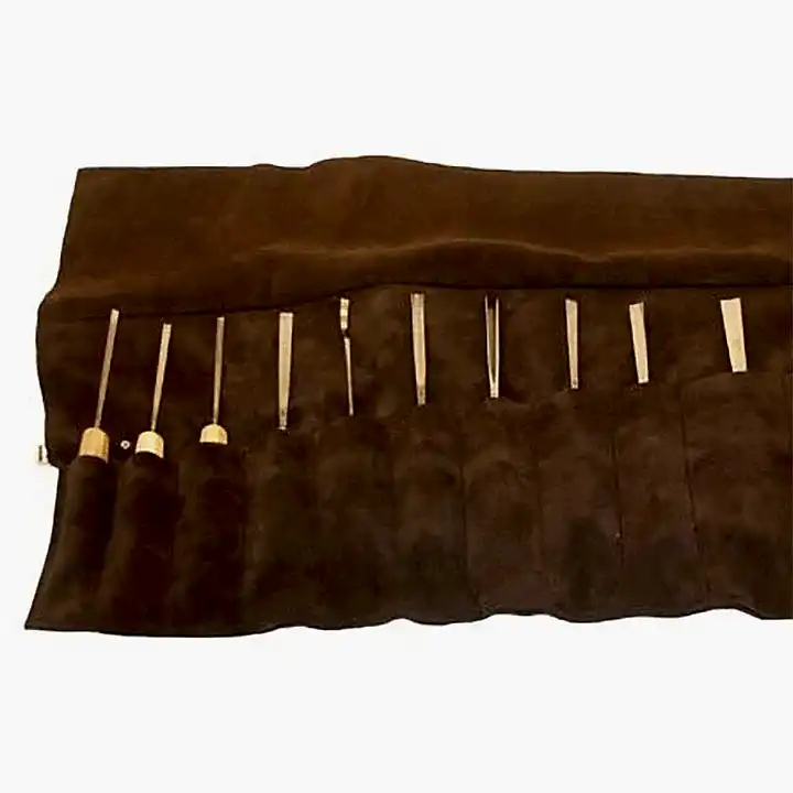 Kenton Brown Suede Medium 14 Pocket Tool Roll