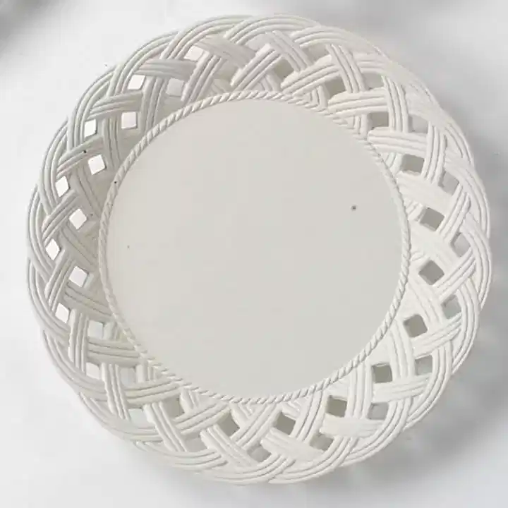 Potterycrafts Paint Your Own Platter with Lattice Border